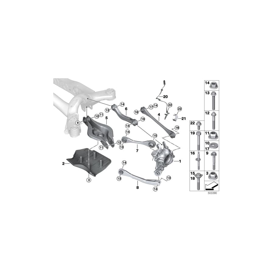 Genuine BMW 33306899303 G20 Wheel Carrier, Rear Left (Inc. 330iX, M340i & 320i) | ML Performance UK Car Parts