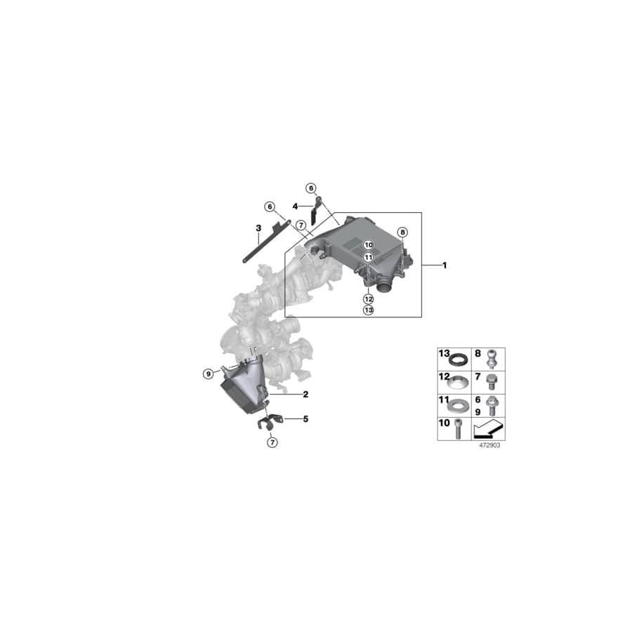 Genuine BMW 11658575741 G30 G07 G12 Bracket, Charge-Air Cooler (Inc. X6 M50dX, 750LdX & M550dX) | ML Performance UK Car Parts
