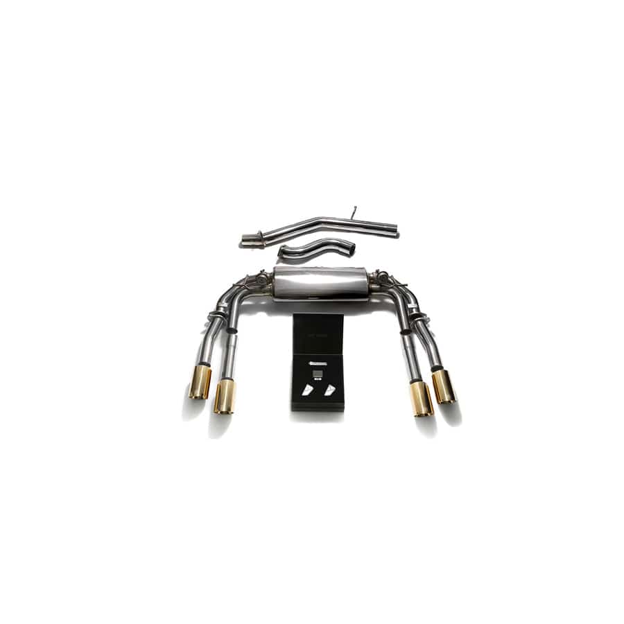 Armytrix AUVS4-QS11G Valvetronic Exhaust System Audi S3 8V Sedan 2.0 Turbo 2013-2021 with Quad Gold 3.5" | ML Performance UK UK Car Parts