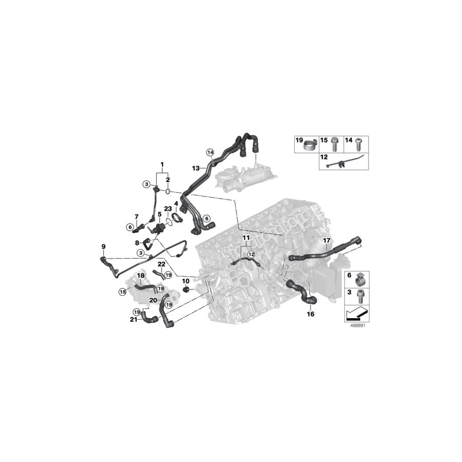 Genuine BMW 11538571601 G16 G05 G15 Line, Egr Cooler - Thermostat (Inc. 630dX, 330dX & 840dX) | ML Performance UK Car Parts