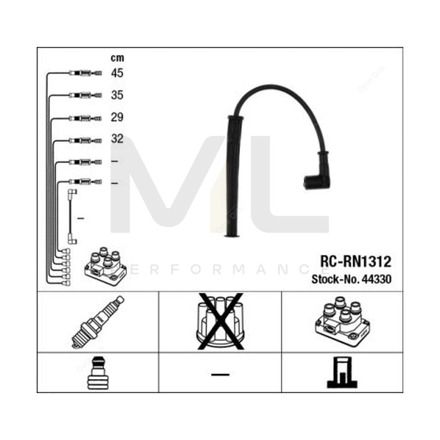 NGK Ignition Cable Kit RC-RN1312 (NGK44330) | ML Car Parts UK | ML Performance