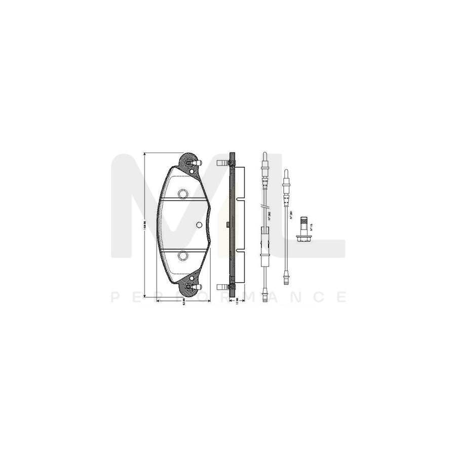 Bosch 0986Tb2398 Brake Pad Set For Citroën C5 Incl. Wear Warning Contact, With Accessories | ML Performance Car Parts