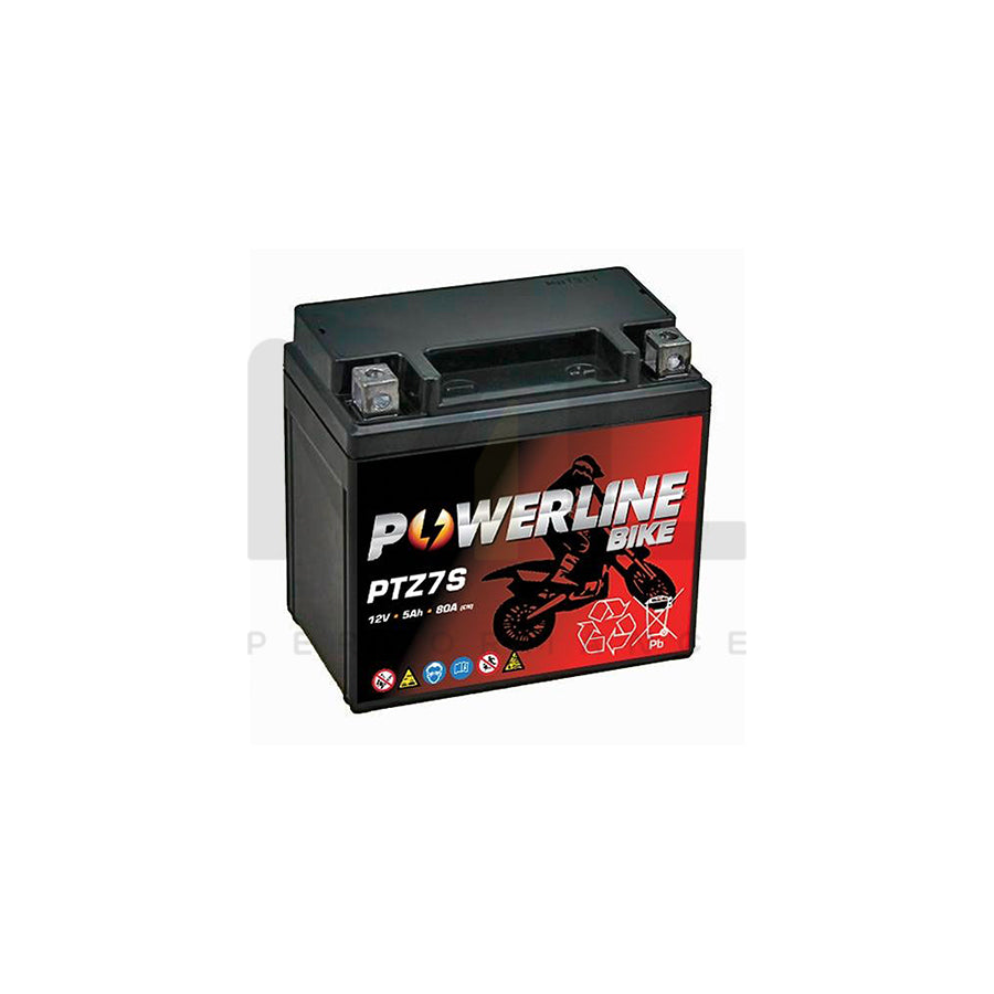 PTZ7S Powerline Motorcycle Battery 12V 5Ah | Car Batteries UK | ML Performance Car Parts