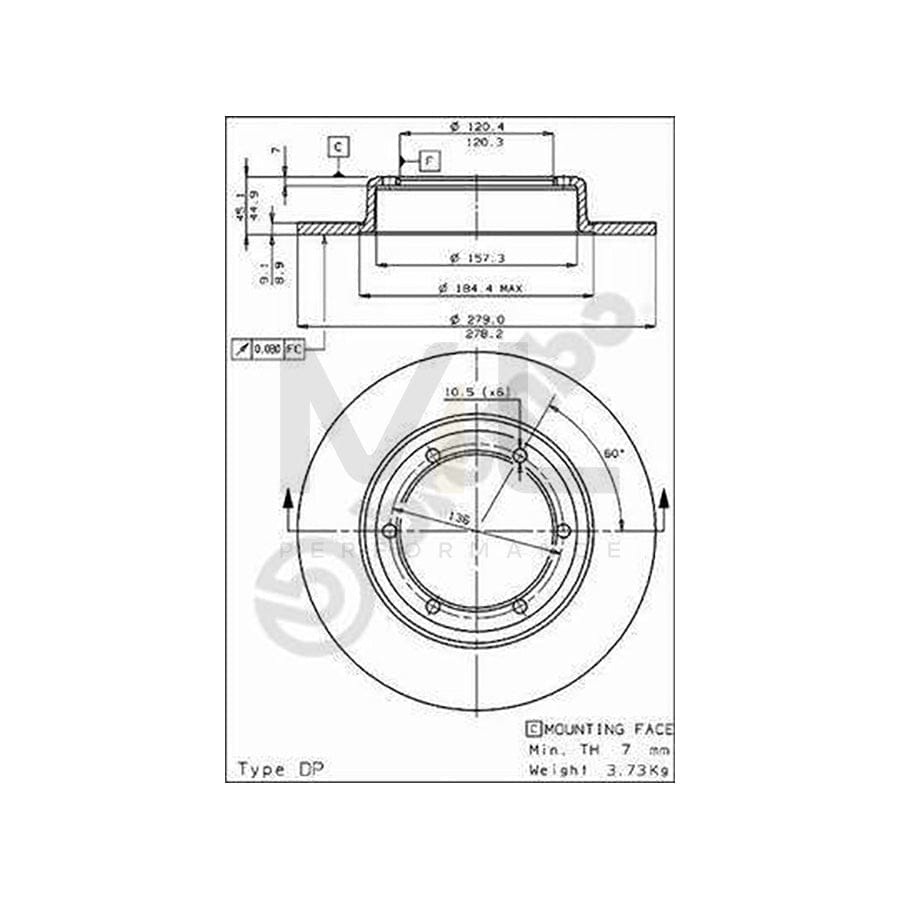 BREMBO 08.3030.10 Brake Disc Solid | ML Performance Car Parts