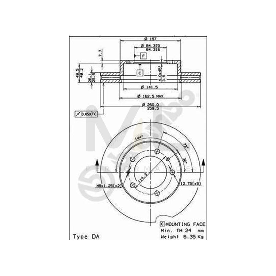 BREMBO 09.5932.10 Brake Disc for NISSAN VANETTE Internally Vented | ML Performance Car Parts