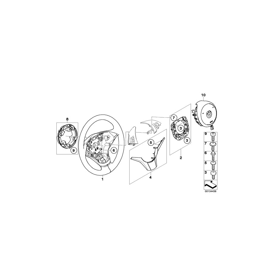 Genuine BMW 32346774460 E63 E60 Sprt St. Wheel, Leather, Shift Paddles SCHWARZ (Inc. 535d, 535i & 530d) | ML Performance UK