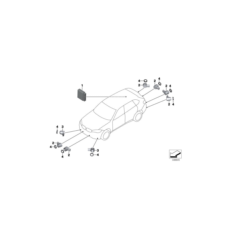 Genuine BMW 66207986029 F16 Ultrasonic Sensor, Pyrite Brown WX13 (Inc. X6 35iX, X6 40dX & X6 M50dX) | ML Performance UK