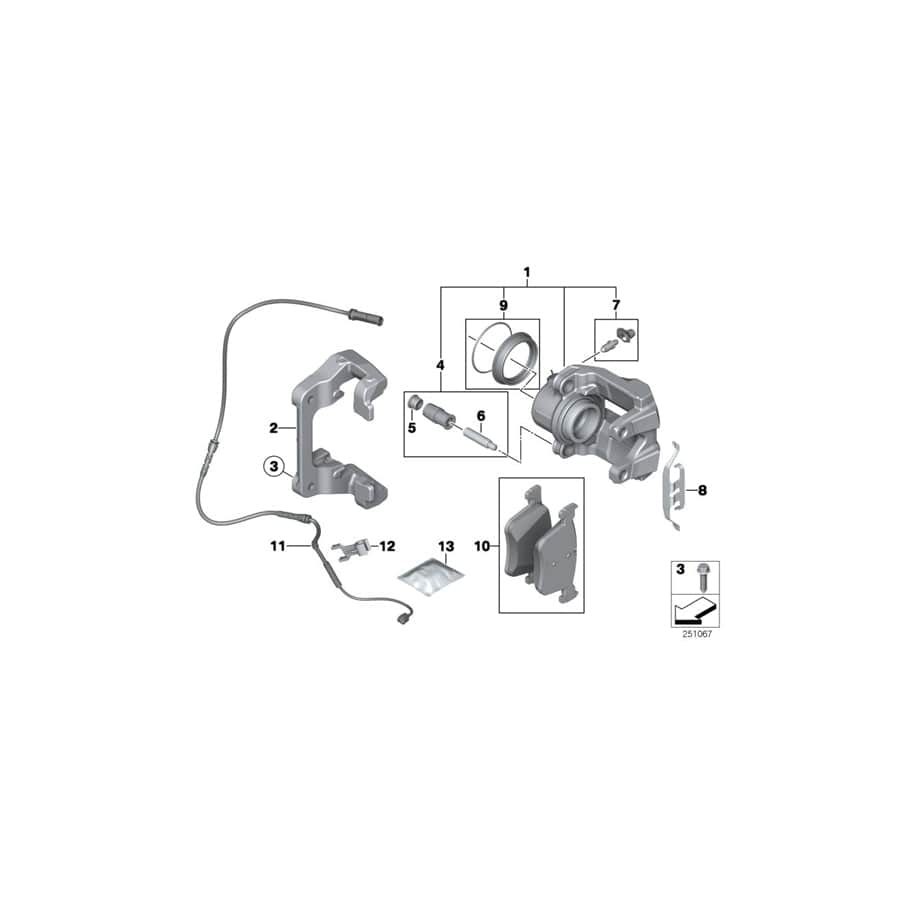 Genuine BMW 34106856387 F25 F26 Calliper Carrier (Inc. X3) | ML Performance UK Car Parts
