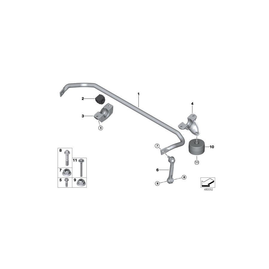 Genuine BMW 33506861459 G11 G12 Stabilizer, Rear Axle (Inc. 745LeX, 540iX & 530d) | ML Performance UK