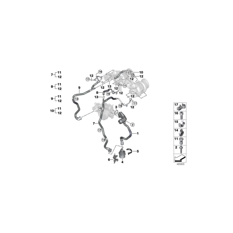 Genuine BMW 11538621099 G30 F39 F48 Hose Clamp (Inc. 750LiX 4.0, 750Li & 750iX) | ML Performance UK Car Parts