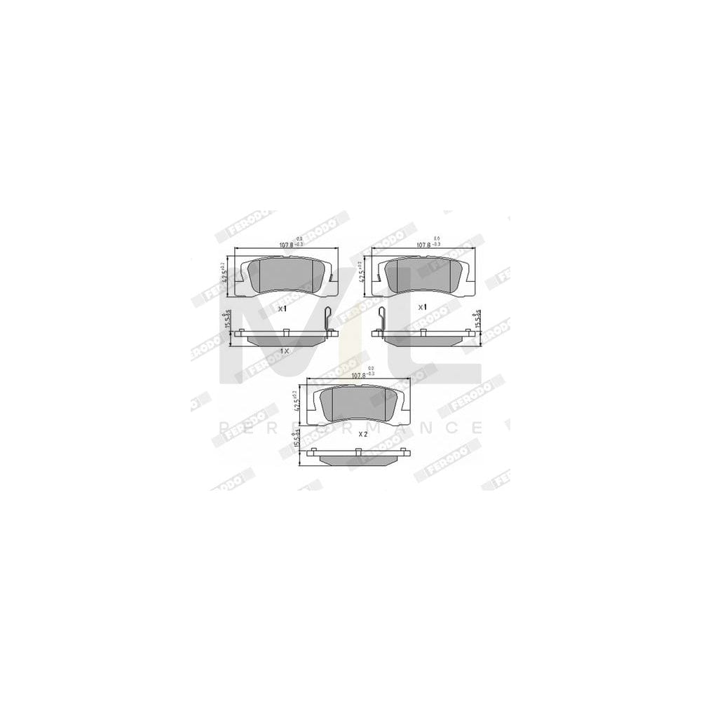 Ferodo Premier Eco Friction Fdb1326 Brake Pad Set For Hyundai Amica / Atoz (Mx) With Acoustic Wear Warning, Without Accessories | ML Performance Car Parts