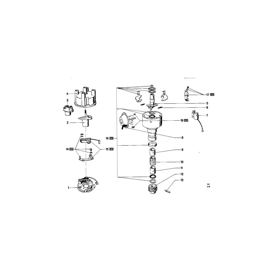 Genuine BMW 12118630239 E12 Repair Set Distributor-Shaft (Inc. 525, 2000tii & 2.8L) | ML Performance UK Car Parts