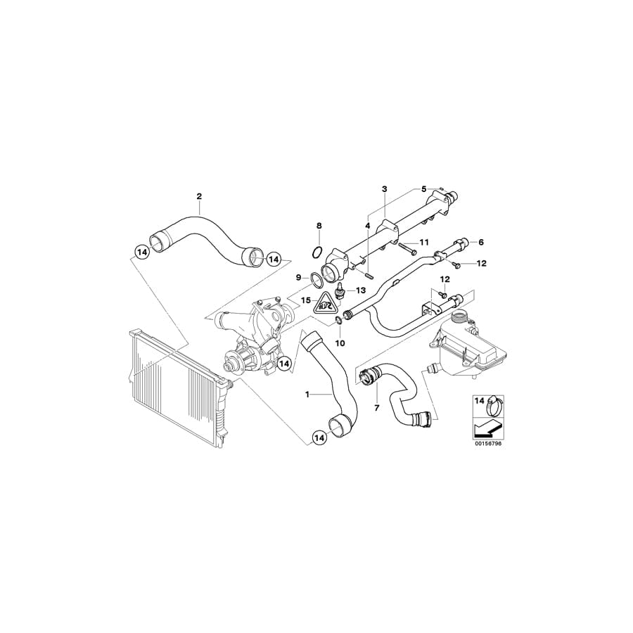 Genuine BMW 11537830994 E36 Water Hose (Inc. Z3 M) | ML Performance UK Car Parts