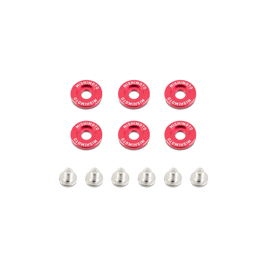 Mishimoto MMFW-LG-6RD Large Fender Washer Kit (6pcs) - Red