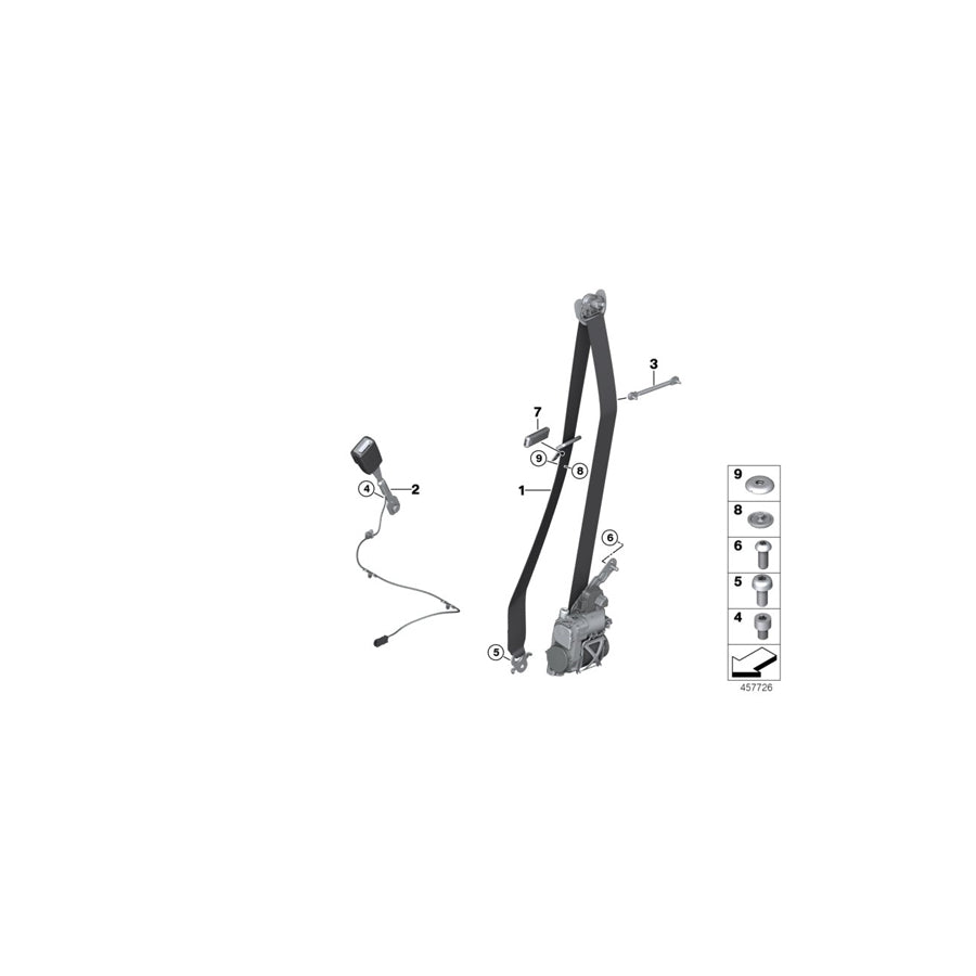 Genuine BMW 72117402422 G11 G12 Upper Belt, Front Right CANBERRA BEIGE (Inc. 740LdX, 740LeX & 750dX) | ML Performance UK