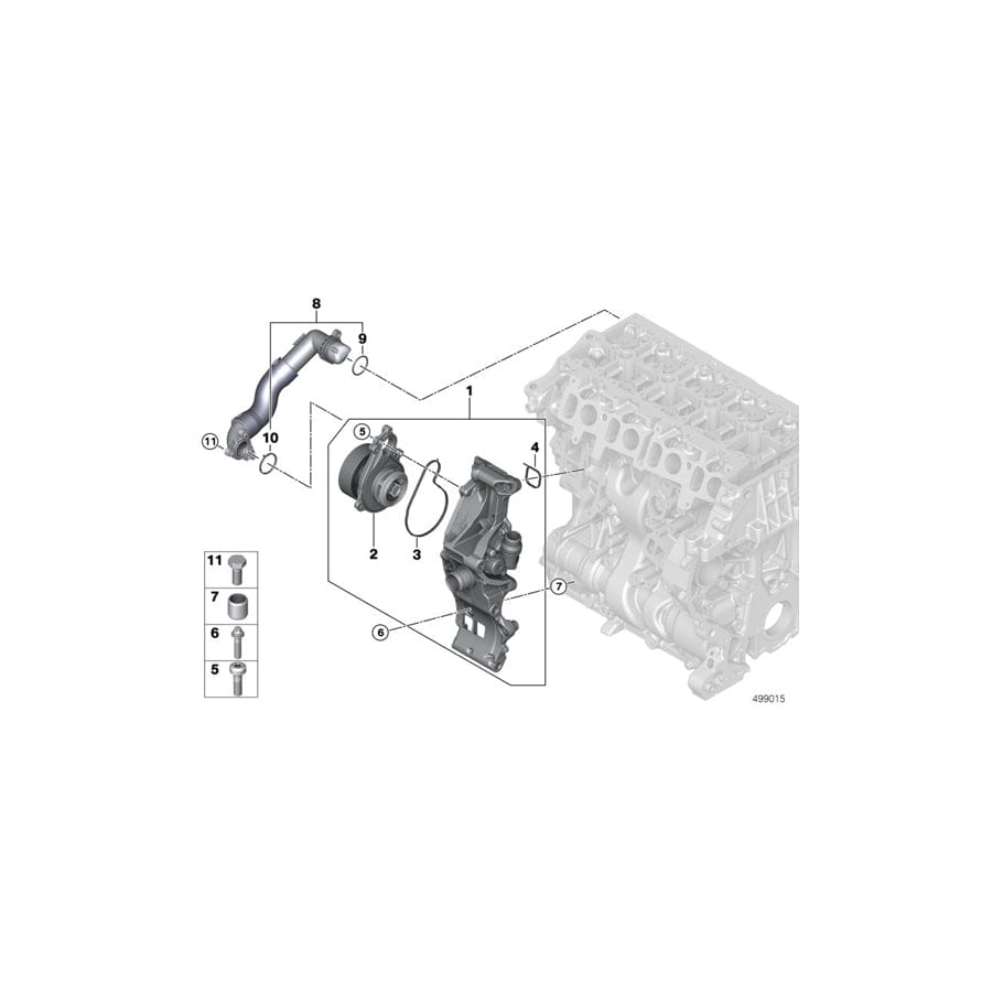 Genuine BMW 11538645546 F55 F56 F48 Line From Coolant Pump-Cylinder Head (Inc. X2 20i, X2 28i & X1 28i) | ML Performance UK Car Parts