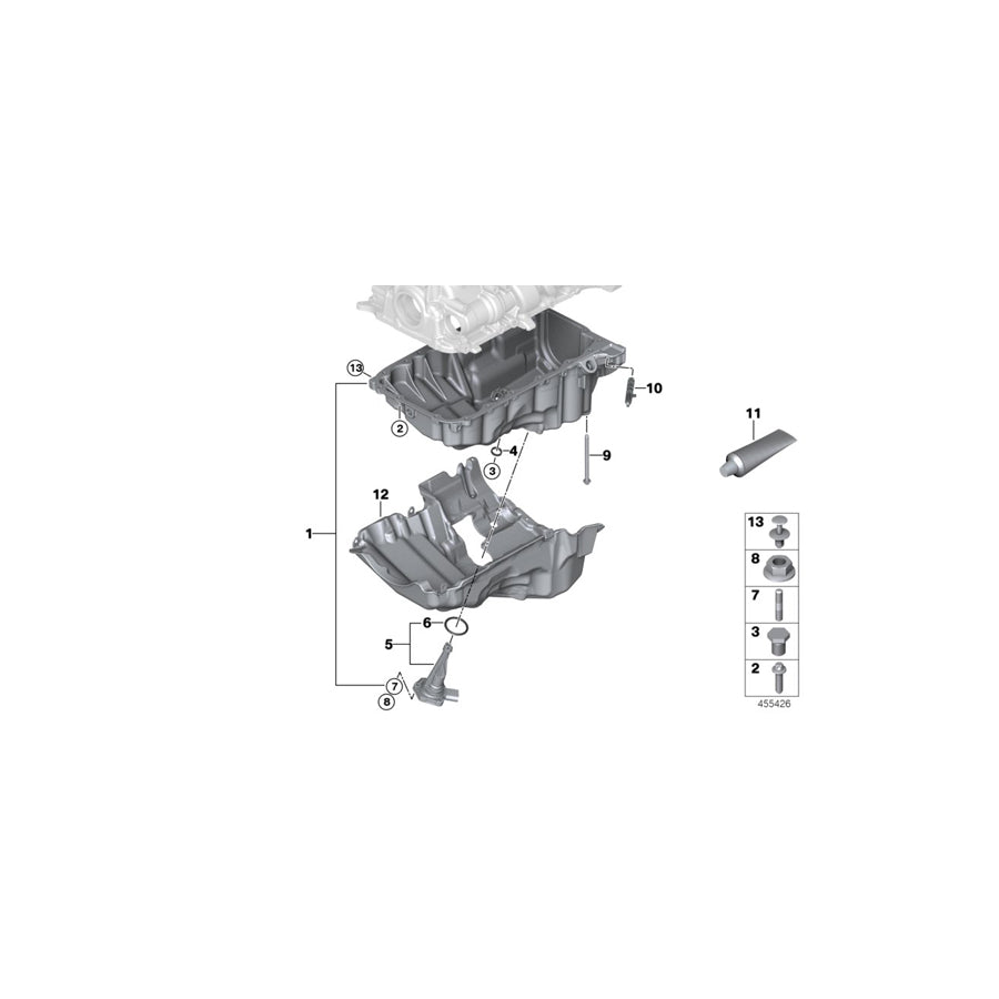 Genuine BMW 11138611694 F30 F31 F21 Oil Pan (Inc. 330i, 420i & 320i) | ML Performance UK Car Parts