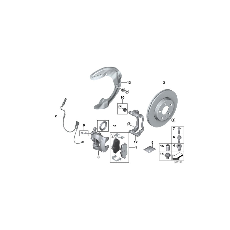 Genuine BMW 34116867311 F46 F45 Calliper Carrier Left (Inc. 225i, 220dX & X2 25dX) | ML Performance UK