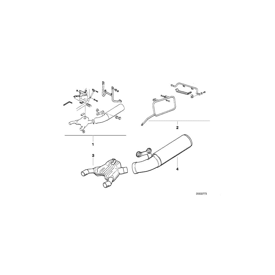 Genuine BMW 18121338724 80 Front Muffler (Inc. R 100 GS & R 100 R) | ML Performance UK Car Parts