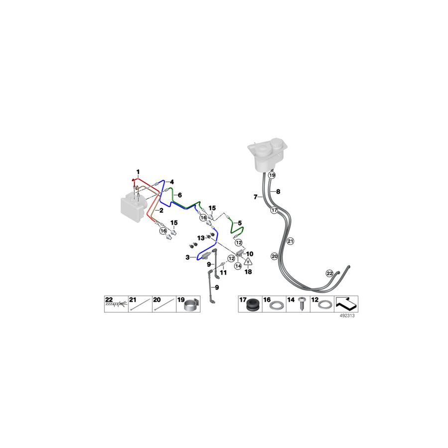 Genuine BMW 34308431127 Brake Pipe MASTER LH (Inc. M4 GT4) | ML Performance UK