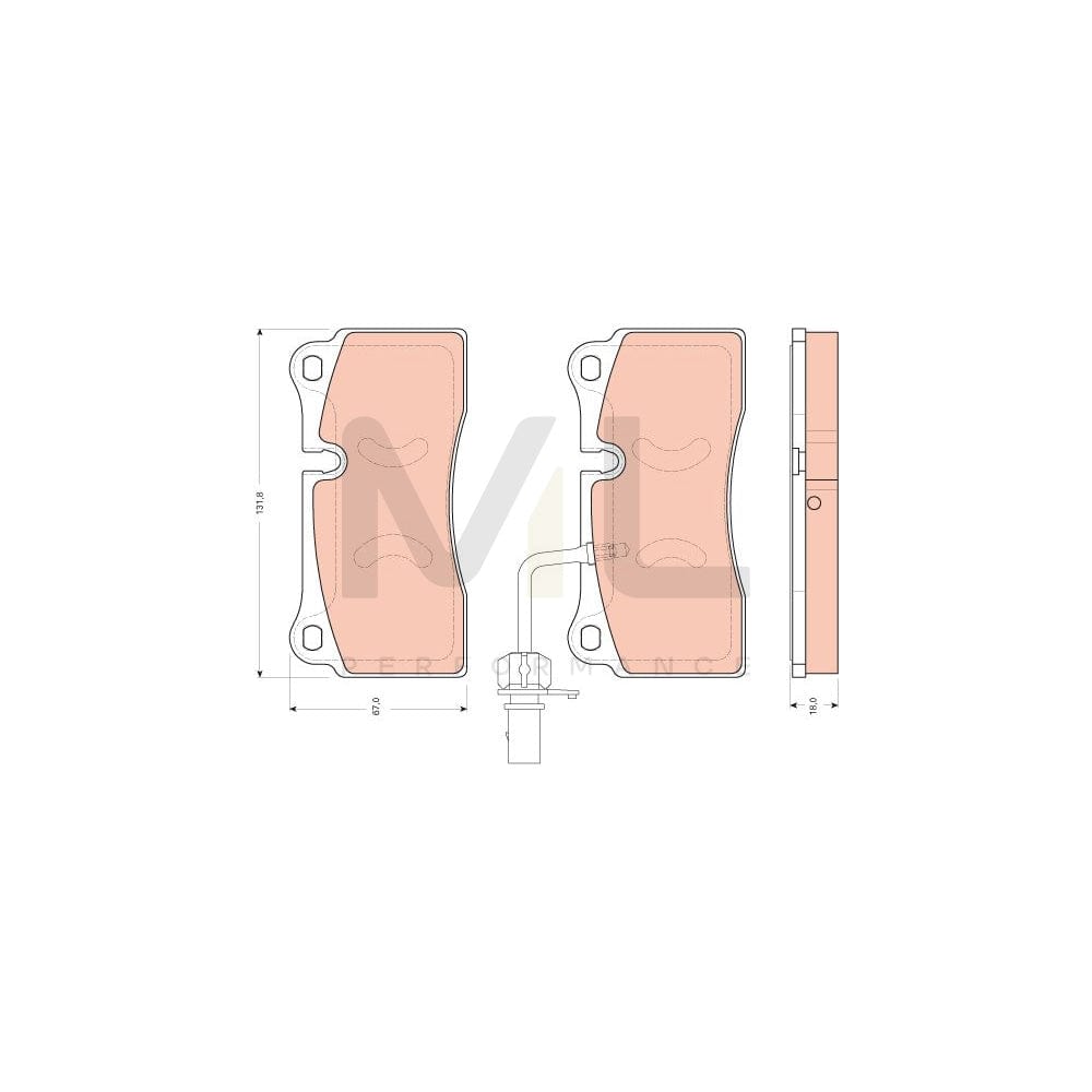 TRW Gdb1731 Brake Pad Set For Audi R8 Incl. Wear Warning Contact | ML Performance Car Parts