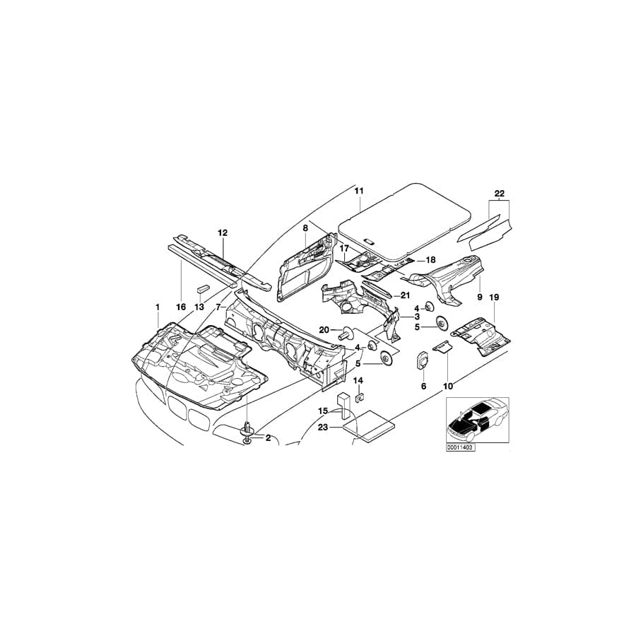 Genuine BMW 51488159689 E39 Sound Insulation Set, Center Console (Inc. 525tds, 520d & 540iP) | ML Performance UK Car Parts