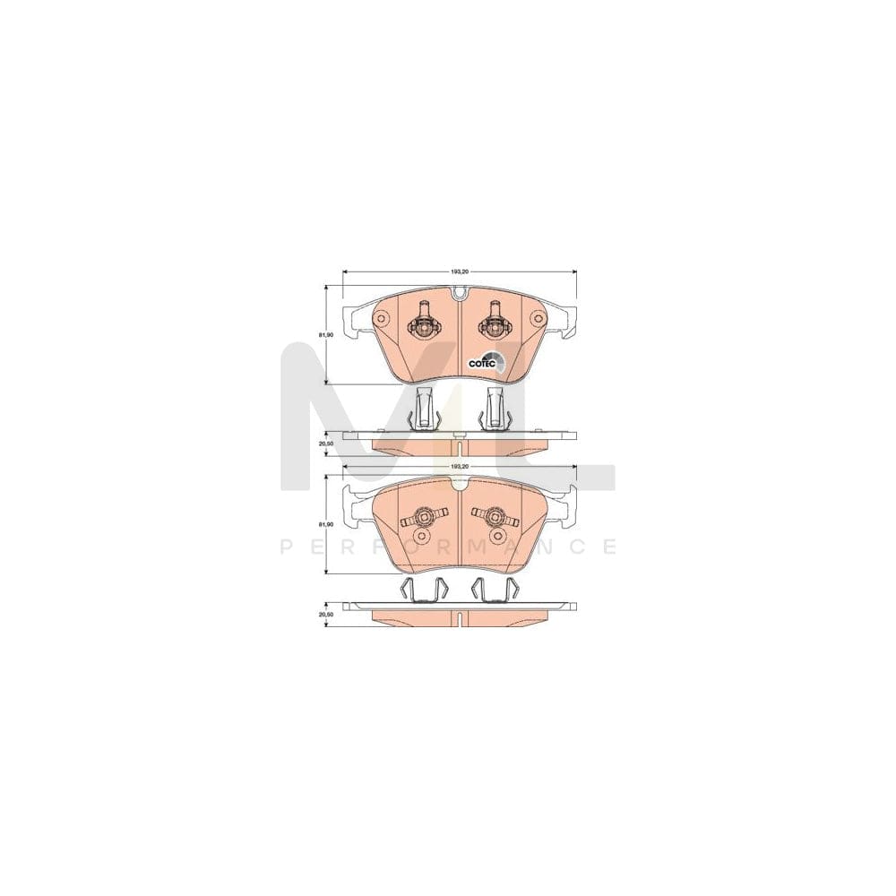 TRW Cotec Gdb1794 Brake Pad Set Prepared For Wear Indicator | ML Performance Car Parts