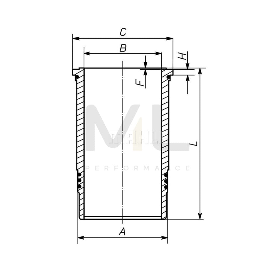 MAHLE ORIGINAL 495 WN 01 01 Cylinder Sleeve 108,0mm | ML Performance Car Parts