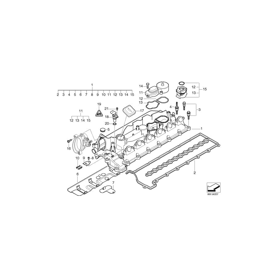 Genuine BMW 11127799221 E53 E46 E60 Cylinder Head Cover (Inc. 530d, 330Cd & 730d) | ML Performance UK Car Parts