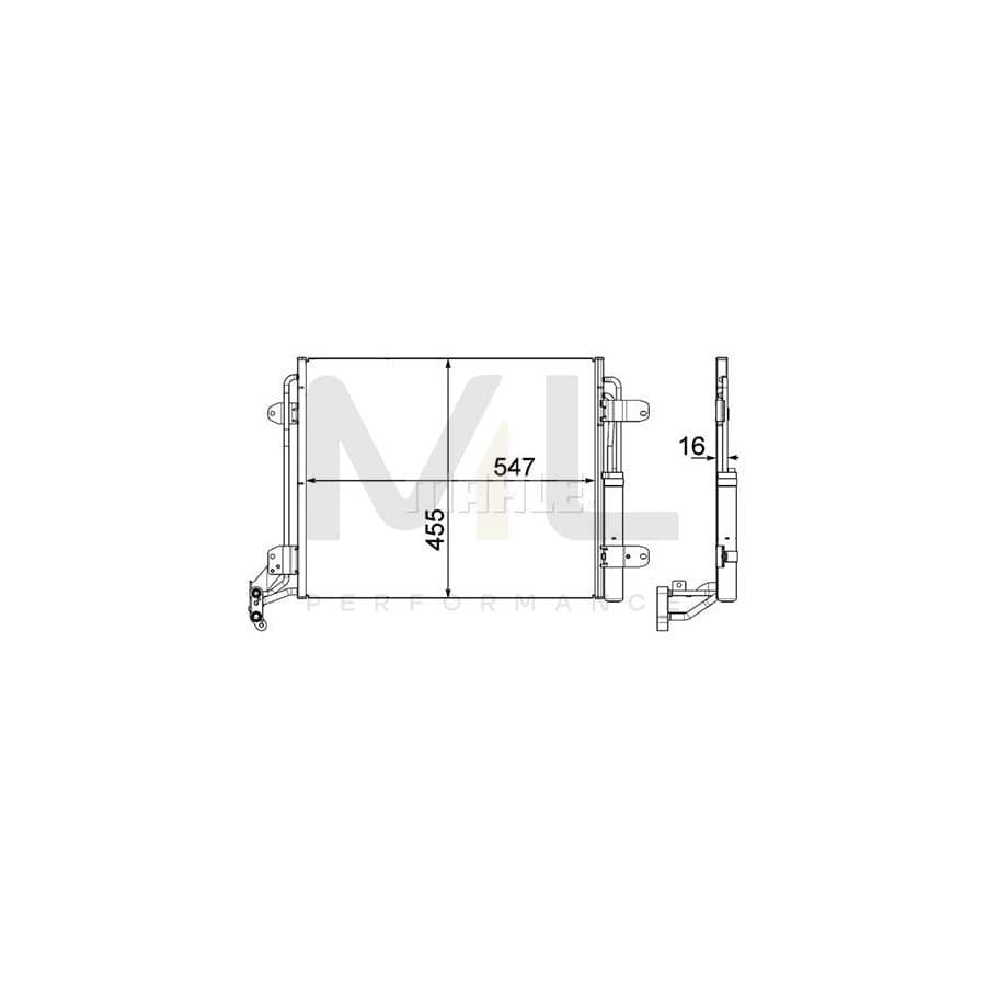 MAHLE ORIGINAL AC 454 000P Air conditioning condenser for VW TIGUAN with dryer | ML Performance Car Parts
