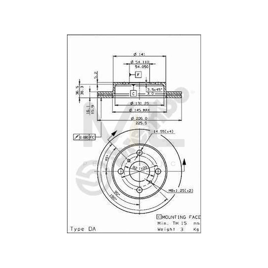 BREMBO 09.5693.10 Brake Disc for TOYOTA Starlet III Hatchback (P70) Internally Vented | ML Performance Car Parts