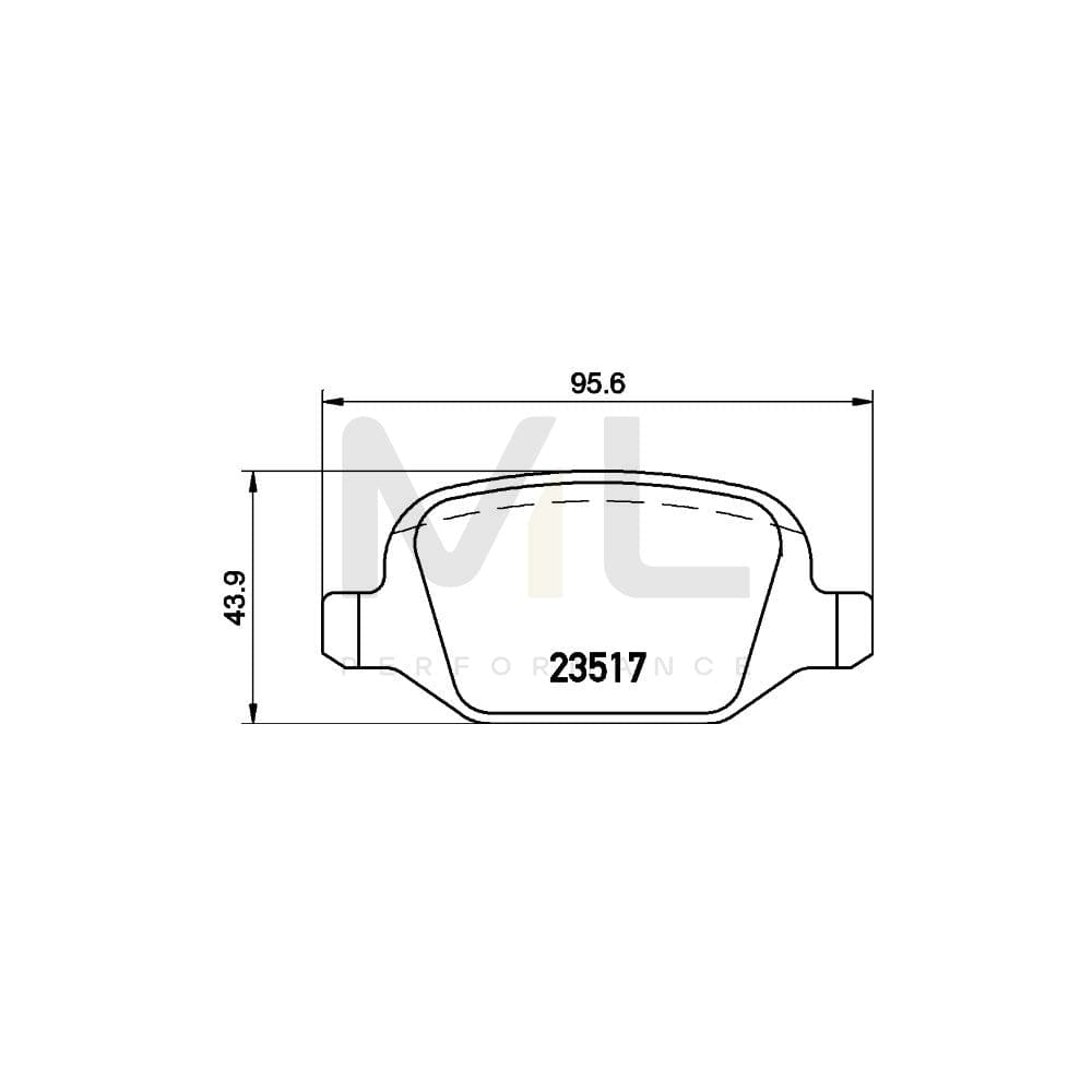 Hella 8DB 355 009-361 Brake Pad Set Not Prepared For Wear Indicator, With Accessories | ML Performance Car Parts