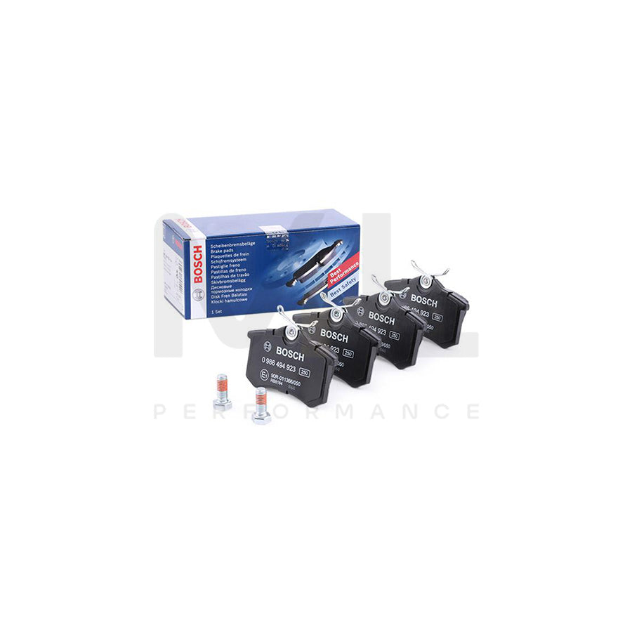 Bosch 0986494923 Brake Pad Set With Anti-Squeak Plate, With Bolts/Screws, With Mounting Manual BP1912 | ML Performance Car Parts