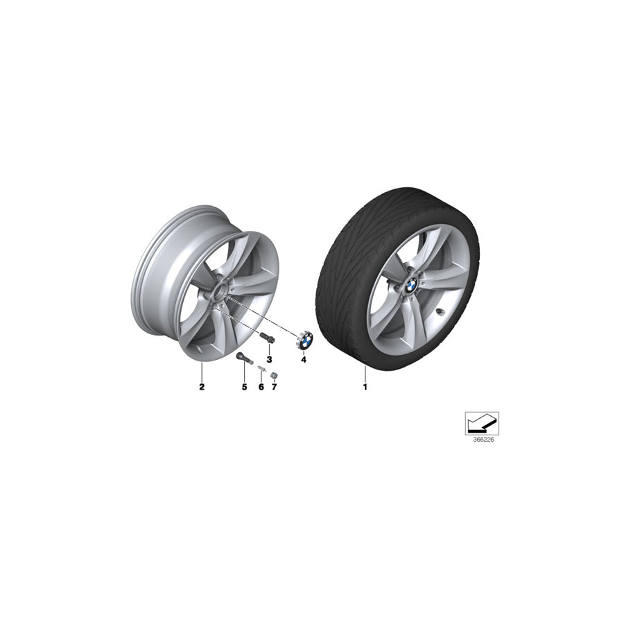 Genuine BMW 36116876767 F25 F26 Light Alloy Rim, Black 9,5JX19 ET48 (Inc. X3 18i, X3 28i & X4 28iX) | ML Performance UK