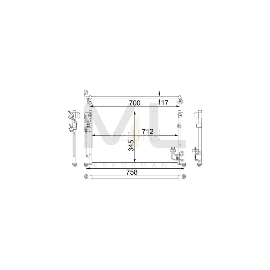 MAHLE ORIGINAL AC 485 000S Air conditioning condenser without dryer | ML Performance Car Parts