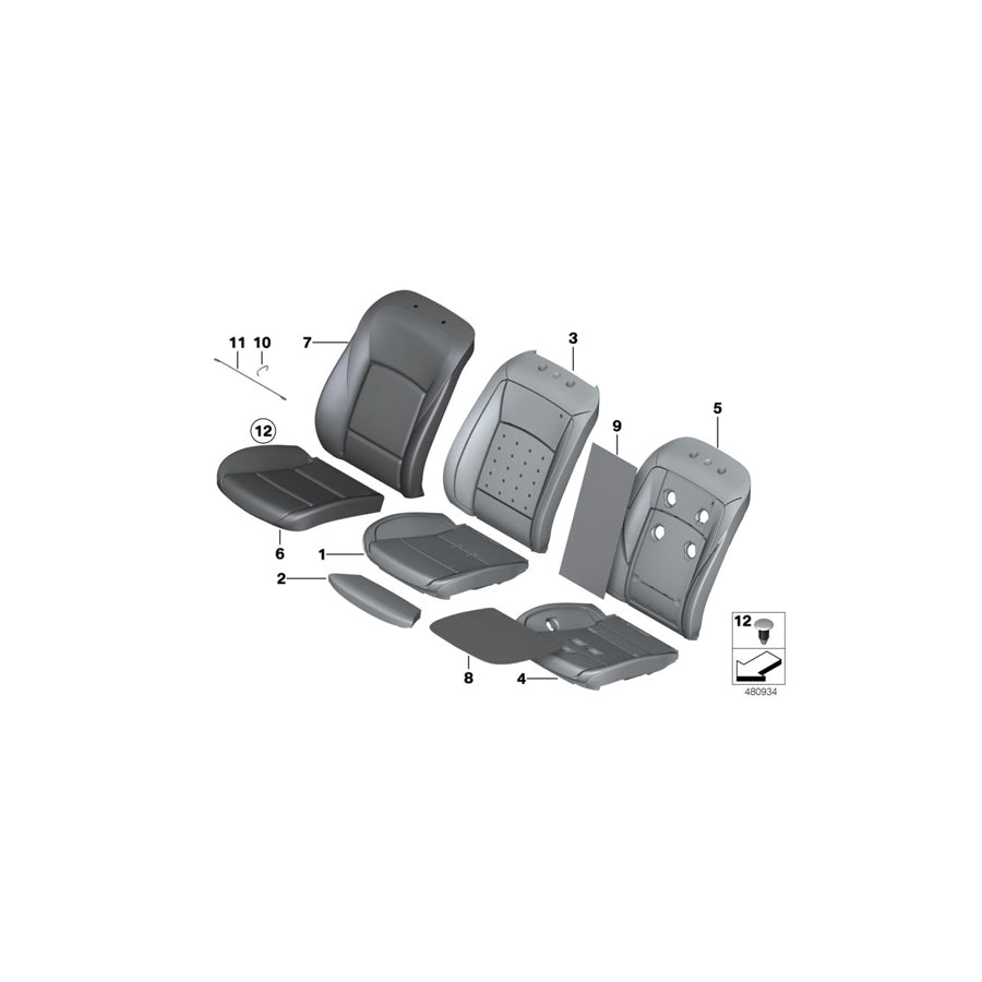 Genuine BMW 52107349915 F10 F07 F11 Cover, Base Backrest Nappa Leather, Left LZEO,LZET,LZEU (Inc. 535iX, 520i & 530dX) | ML Performance UK