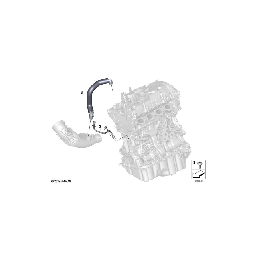 Genuine BMW 11158488474 G29 Vent Pipe (Inc. Z4 20i & Z4 30i) | ML Performance UK Car Parts