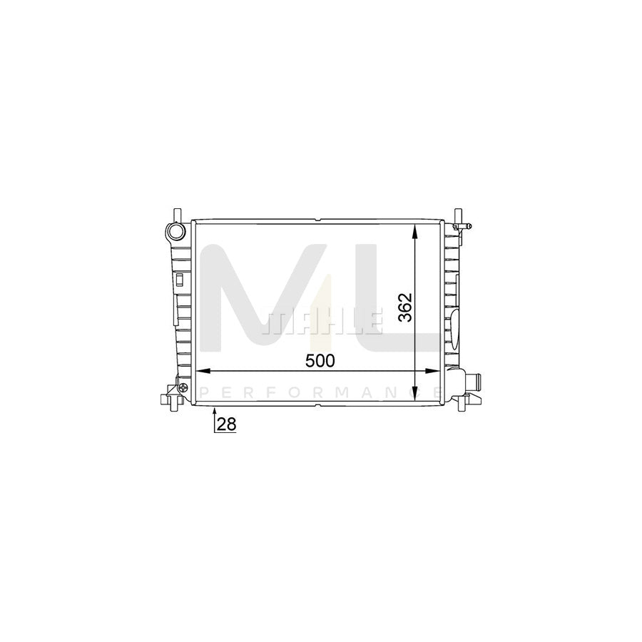 MAHLE ORIGINAL CR 381 000P Engine radiator Mechanically jointed cooling fins, Manual Transmission | ML Performance Car Parts