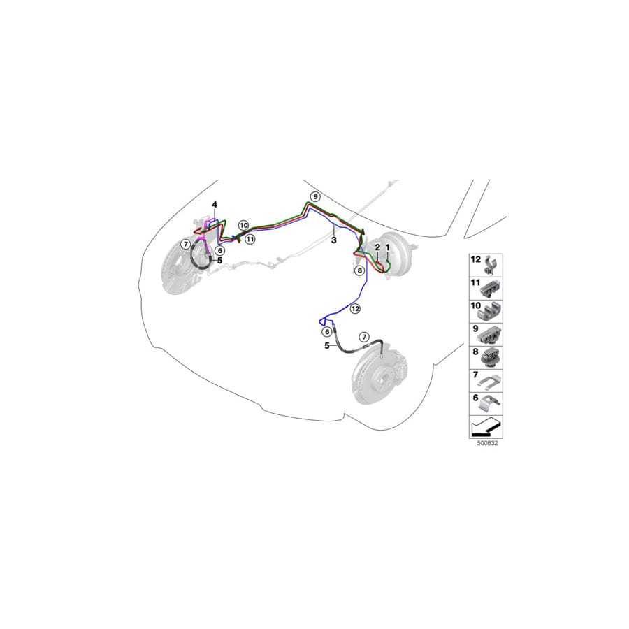 Genuine BMW 34326859922 F16 Pipe - Dsc - Hydraulic Unit- M12-M10 (Inc. X6 50iX, X5 30dX & X5 28iX) | ML Performance UK Car Parts