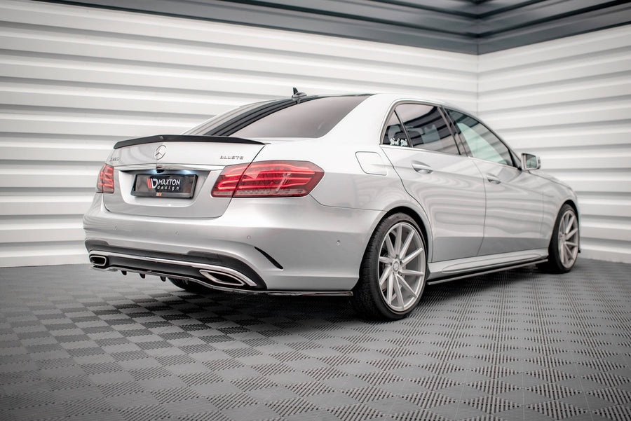 Maxton Design Mercedes Benz E-Class AMG-Line Sedan W212 (Facelift) Central Rear Splitter (with vertical bars)
