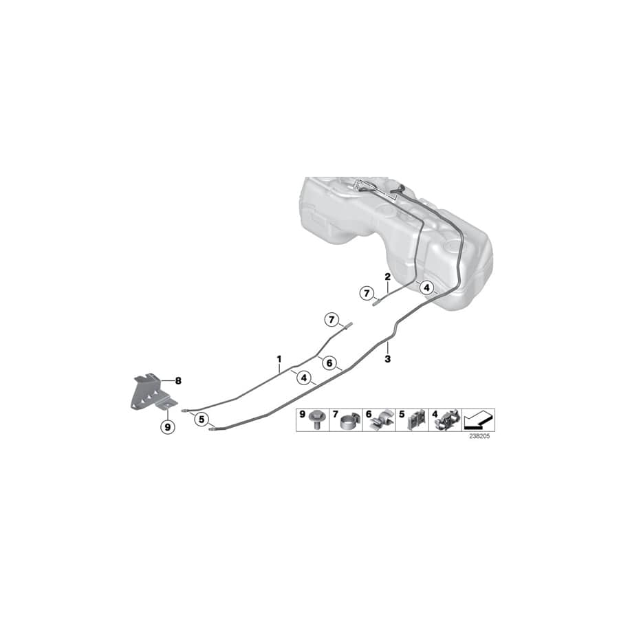 Genuine BMW 16117216539 F25 F26 Rear Fuel Feed Line (Inc. X3 35dX, X4 35dX & X4 20dX) | ML Performance UK Car Parts