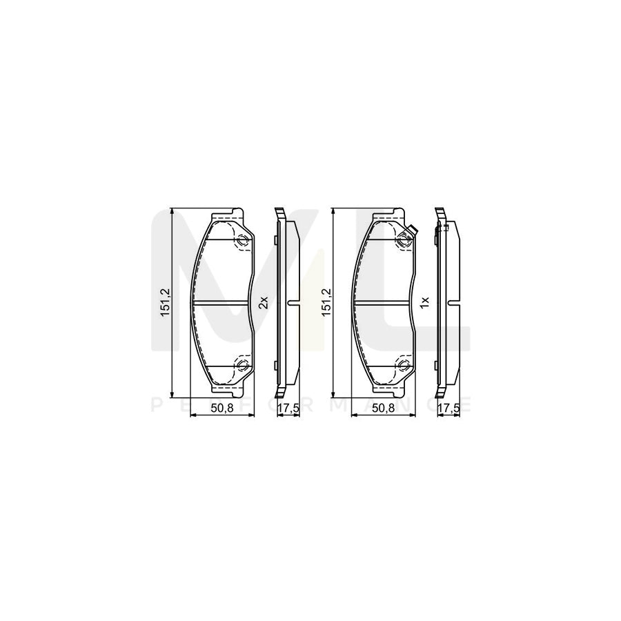 Bosch 0986495402 Brake Pad Set With Anti-Squeak Plate, With Mounting Manual BP1775 | ML Performance Car Parts