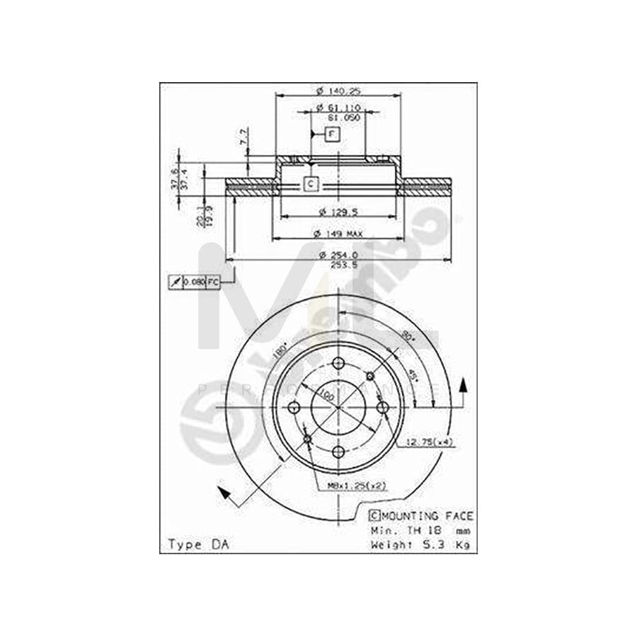 BREMBO 09.6743.10 Brake Disc for NISSAN SUNNY Internally Vented | ML Performance Car Parts