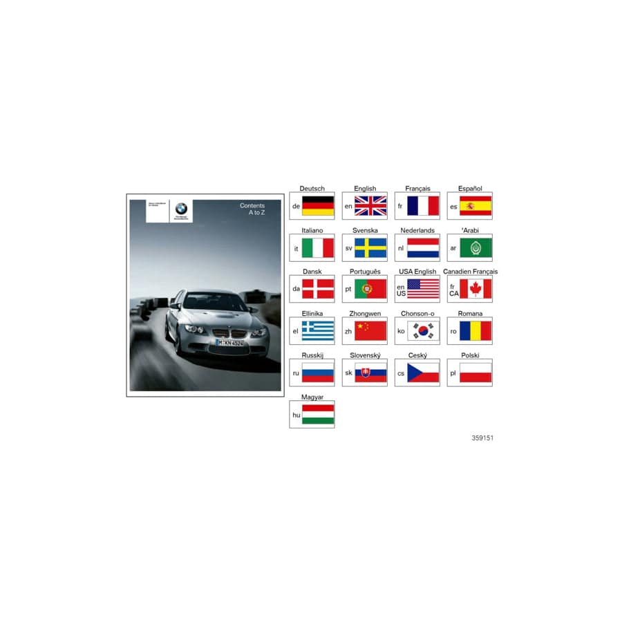 Genuine BMW 01412604600 E90 Owner'S Manual For E90 M3 With Idrive EN US, MJ 2011 (Inc. & M3) | ML Performance UK Car Parts
