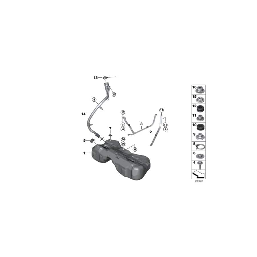 Genuine BMW 16117404149 G02 G01 Tension Strap Left (Inc. X4 20iX, X4 M & X3 M40iX) | ML Performance UK Car Parts