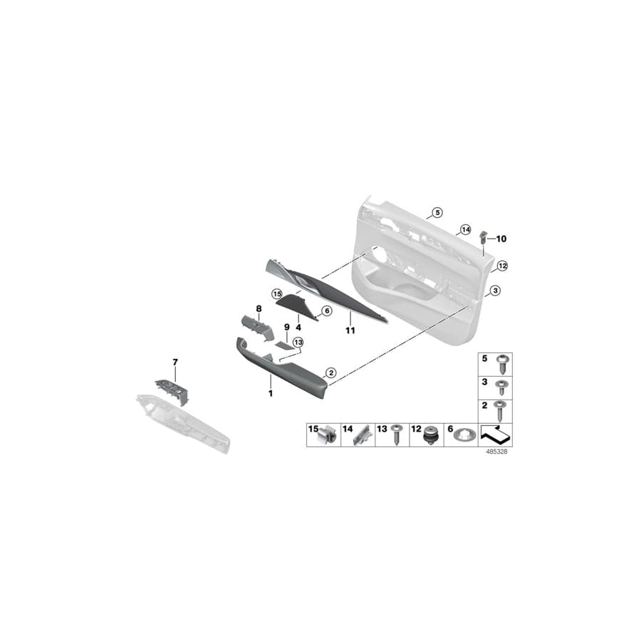 Genuine BMW 51417466309 G32 Trim Cover, Switch Module, Left SCHWARZ (Inc. 620d, 640dX & 640i) | ML Performance UK Car Parts