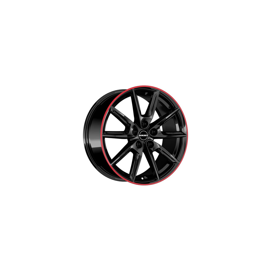 Borbet LX18 8x18 ET45 LX18 80845108572,5BGRR Black Glossy Rim Red Wheel | ML Performance UK Car Parts