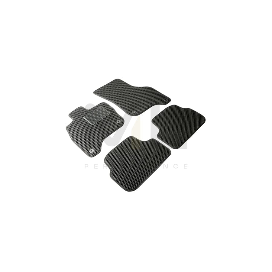 WALSER Qlean 55014 Floor mat set Elastomer, Front and Rear, Quantity: 4, Black | ML Performance Car Parts