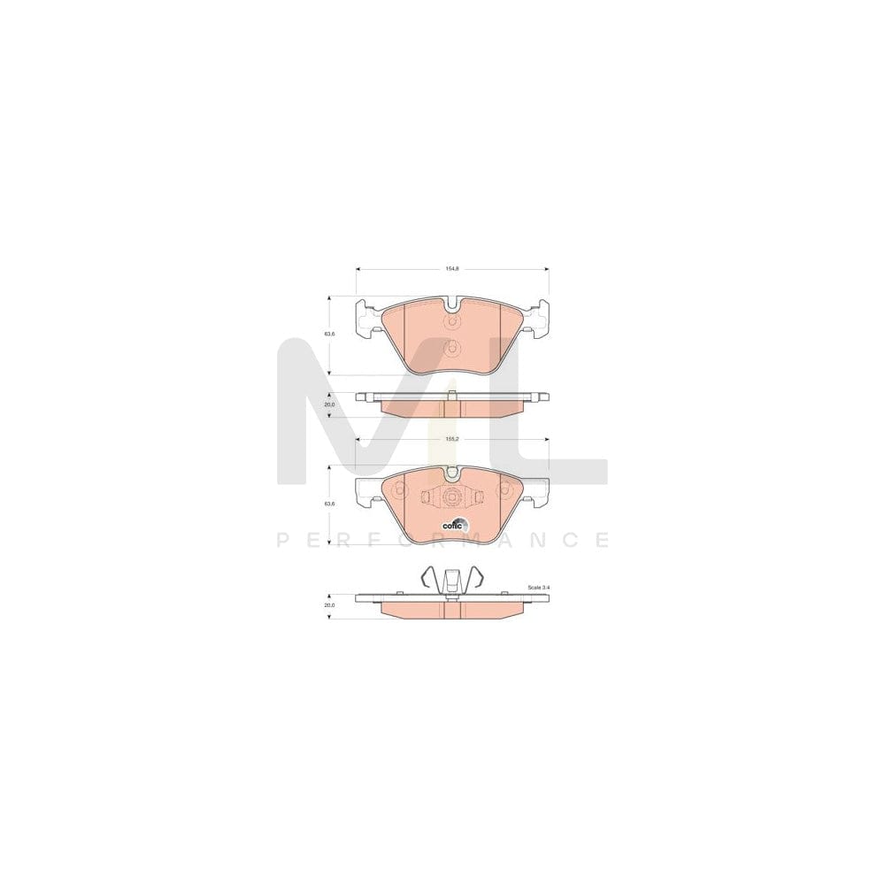 TRW Cotec Gdb1662 Brake Pad Set For Bmw 1 Series Prepared For Wear Indicator | ML Performance Car Parts