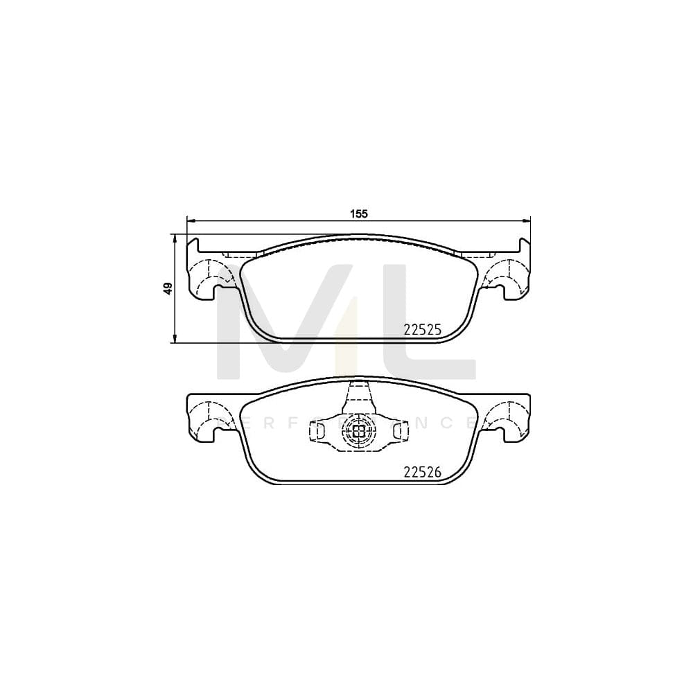 Hella 8DB 355 025-471 Brake Pad Set Not Prepared For Wear Indicator | ML Performance Car Parts